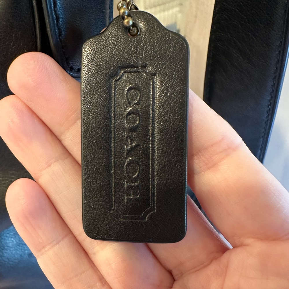 Coach Black Leather Bag with Gold Studs - Picture 7 of 14
